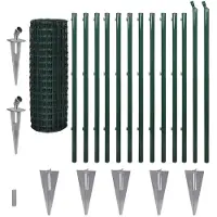 vidaXL Recinzione in rete metallica Set di recinzione Recinzione da giardino Rete metallica 25 x 1,2 m