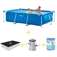 Intex Piscina fuori terra rettangolare - 260x160x65 cm - composta da 4 parti - modello S21250
