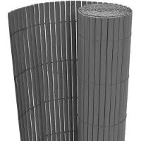 vidaXL Recinzione da giardino bifacciale in PVC 90 x 500 cm grigio