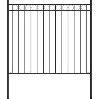 vidaXL Gartenzaun 1,7x0,8 m Stahlschwarz