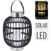 Progarden Lanterna solare a LED con candela nera 35 cm