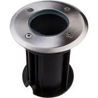 V-TAC VT-7677 Portalampada a incasso lampada interrata segnapassi calpestabile rotondo colore nero e acciaio GU10 IP65 - SKU 7515