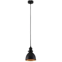 LINDBY Lampada a sospensione Jasminka, nero/oro, metallo, 1 luce.