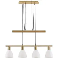 LINDBY lampada a sospensione Simeon, color ottone, vetro, 73 cm, E14