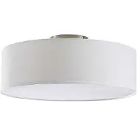 LINDBY Plafoniera Sebatin, Ø 40 cm, color crema, tessuto, E27