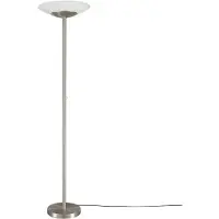 LINDBY Piantana LED Ragna, nichel, metallo, dimmerabile