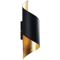 LINDBY Applique Vanni, nero/oro, metallo, altezza 57cm
