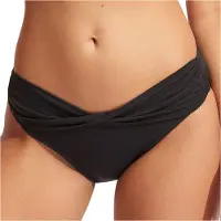 Seafolly Women's Collective Twist Band Hipster Parte inferiore bikini Donna (44, nero)