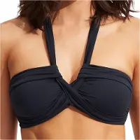 Seafolly Women's Collective Halter Bandeau Parte superiore bikini Donna (32, blu)