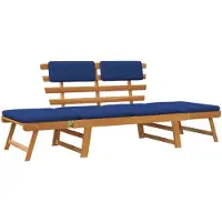 vidaXL Panca da giardino con cuscini 2 in 1 190 cm in legno massiccio di acacia