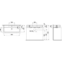 Laufen VAL lavabo à poser, 1 trou pour robinet, avec trop-plein, US fermé 950x420mm, H8162874001041, H8162874001041