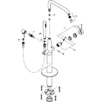 GROHE Essence Mitigeur monocommandé pour bain, montage au sol, orientable, saillie 277mm, avec accessoires, 25248DA1, 25248DA1