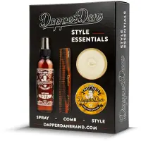 Dapper Dan Style Essentials Set – kit styling, pasta, spray e pettine, 100ml+200ml