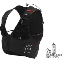 Compressport Ultrun S Pack Evo 15 Zaino per trail running (XS, nero)