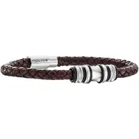 Police Men's leather Bracciale Trucker PJ25488BLC/02 - Length: 22 cm