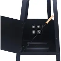 vidaXL Focolare nero 35×35×99 cm in acciaio
