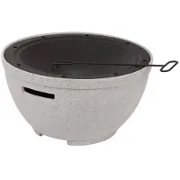 Perel Moderno braciere rotondo effetto pietra con attizzatoio, Ø 47 cm, per il giardino