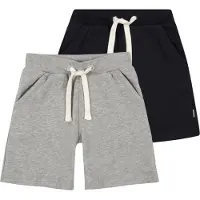 Minymo Boy's Basic 53 Sweat Short (2-Pack) Pantaloncini Bambini (110, grigio)