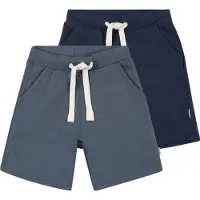 Minymo Boy's Basic 53 Sweat Short (2-Pack) Pantaloncini Bambini (86, blu)