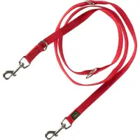 Hunter Adjustable Nylon V Leash Guinzagli per cani (Länge max. 200 cm - Breite 2,0 cm, rosso)
