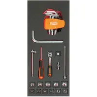 Bahco Fit&Go 1/3 con inserti per chiavi a bussola da 1/4 e cricchetti a pera - 19 pz.