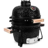 Vonroc Barbecue Kamado 13 pollici - Ø27cm superficie di cottura | Con base e copertura antipioggia