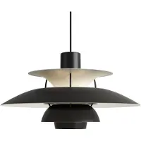 Louis Poulsen Lampada a sospensione PH 5 500 monocromatica nera Ø 50 cm