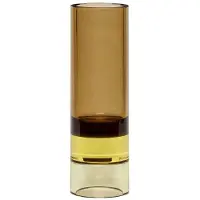 Hubsch Portacandele Astro, marrone/giallo, vetro cristallo, 15 cm