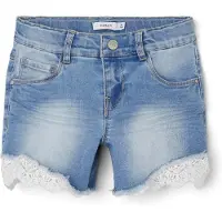 Name it Kid's Salli Slim Denim Shorts Jeans Bambini (110, grigio)
