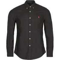 Ralph Lauren per uomo. 710772288001 Camicia Oxford slim fit, tinta in capo, nera (XL), Nero, Casual, Cotone, Manica lunga