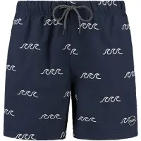 Shiwi Men Swimshort Waves Embroidered Dark Navy Blue Taglia: L | Pantaloncini da bagno Outlet | Uomo | Blu