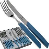Victorinox Swiss Army Swiss Modern 6.9096.11W2.12, 12-pz set di posate con coltello da pomodoro, blu