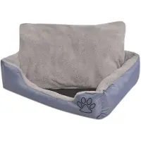 vidaXL Letto per cani con cuscino imbottito taglia S Grigio