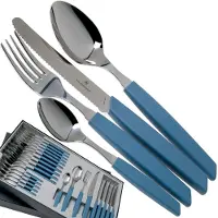 Victorinox Swiss Army Swiss Modern 6.9096.11W2.24, 24-pz set di posate con coltello da pomodoro, blu
