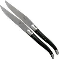 Laguiole , LAT22MINEB, 2-pz set di coltelli da bistecca opaco, in legno di ebano