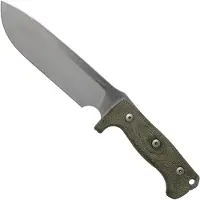 Lionsteel M7 CVG Satin, Green Canvas Micarta coltello fisso, Molletta design