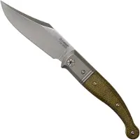 Lionsteel Gitano Green Canvas Micarta GT01 CVG coltello da tasca, Gudy van Poppel design