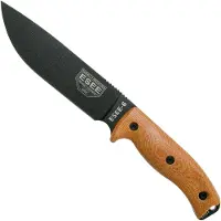 ESEE Model 6 Black Blade 3D Natural Canvas Micarta coltello da sopravvivenza 6PB-011 fodero nero + clip plate