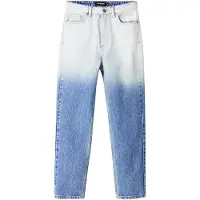 Desigual , Jeans dritti cropped sfumati, Cotone, Blu, 34