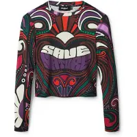Desigual , Maglietta "Save Nature", Acetato, Nero, XS