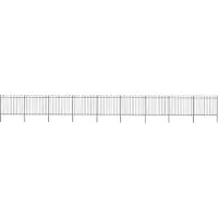 vidaXL Recinzione da giardino in acciaio con arco curvo, 1506 x 150 cm, colore nero