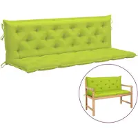 vidaXL Cuscini per panca da giardino 2 pz. Tessuto Oxford verde chiaro 180x50x7 cm