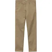 Carhartt WIP - Pantalone chino - Sid Pant Stretch Twill Leather Rinsed per Uomo in Cotone - Taglia 28 US - Beige