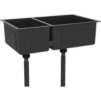 vidaXL Lavello da cucina nero in acciaio inox