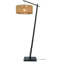 Good&Mojo Lampada da terra Iguazu, naturale/nero, Ø 50 cm, cilindrica
