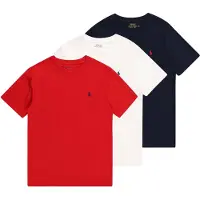 Ralph Lauren per ragazzo. 323884456001 Set 3 magliette in cotone blu navy, rosso, bianco ((M) 8/9años= 140/149cm), Casual, Multicolore,