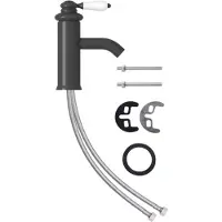 vidaXL Miscelatore per lavabo grigio 130x180 mm