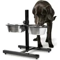 Hunter Bar with 2 Stainless Steel Bowls Basic Accessori per cani (2 x 1,8 l - max. 40 cm, edelstahl)