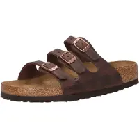 Birkenstock Women's Florida Soft Footbed Leather Oiled Sandali Donna (43 - Regular, marrone)