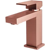 Aloni Chan: Miscelatore monocomando per lavabo, forma quadrata, finitura in rame spazzolato